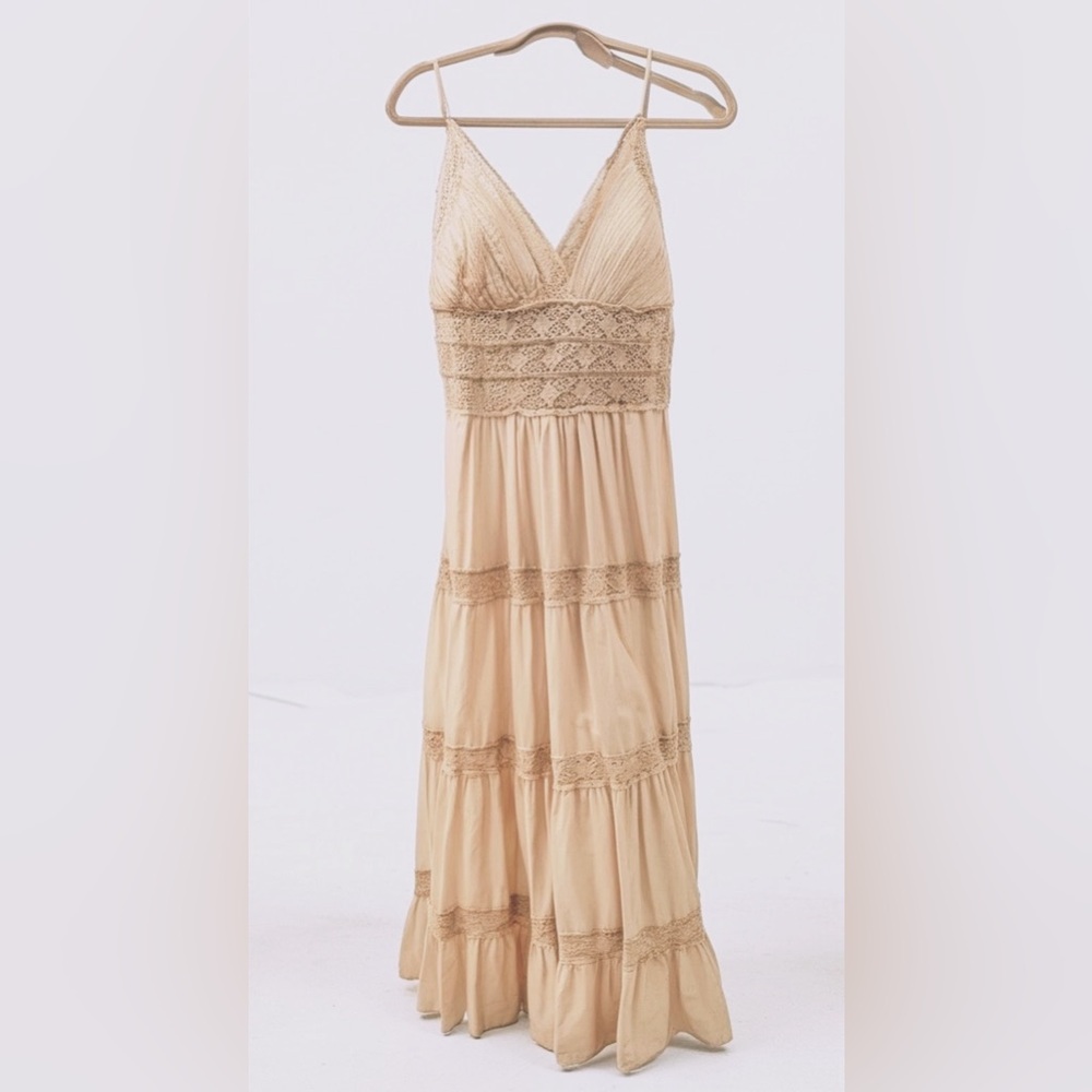 Free people Dupe Bohemian cream maxi dress